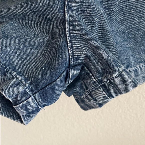 Women Denim Button-Up Ballon Sleeve Romper w/ Belt XL Causal Cotton Contemporary - Picture 7 of 15